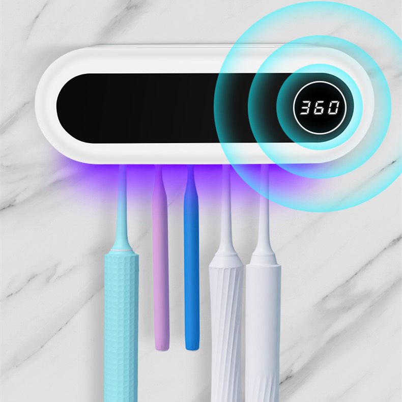 VELORA UV Toothbrush Sterilizer — Kills 99.9% Bacteria, Wall-Mounted, Holds 5 Brushes - VELORA - Bathroom Accessories