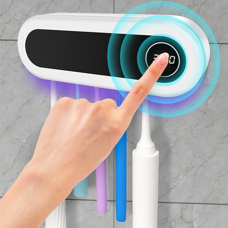VELORA UV Toothbrush Sterilizer — Kills 99.9% Bacteria, Wall-Mounted, Holds 5 Brushes - VELORA - Bathroom Accessories